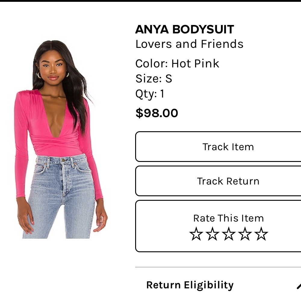 Lovers & Friends Pink long sleeve bodysuit